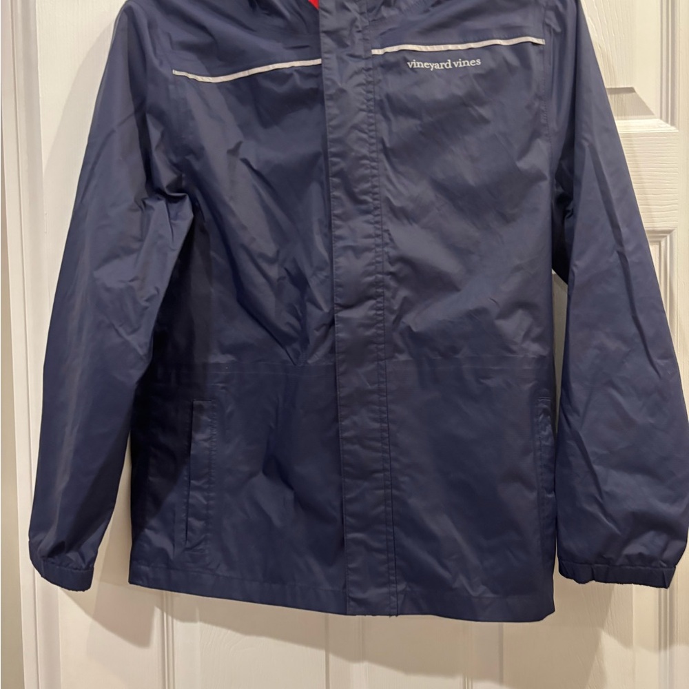 Vineyard Vines Youth Large Navy blue raincoat with hood